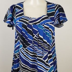 Banana Republic Top size Small Blue Geometric